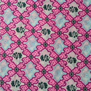 Vintage 60's Psychedelic Fabric, Funky Pink Blue Green Demask,‎ 40" by 1 YD READ